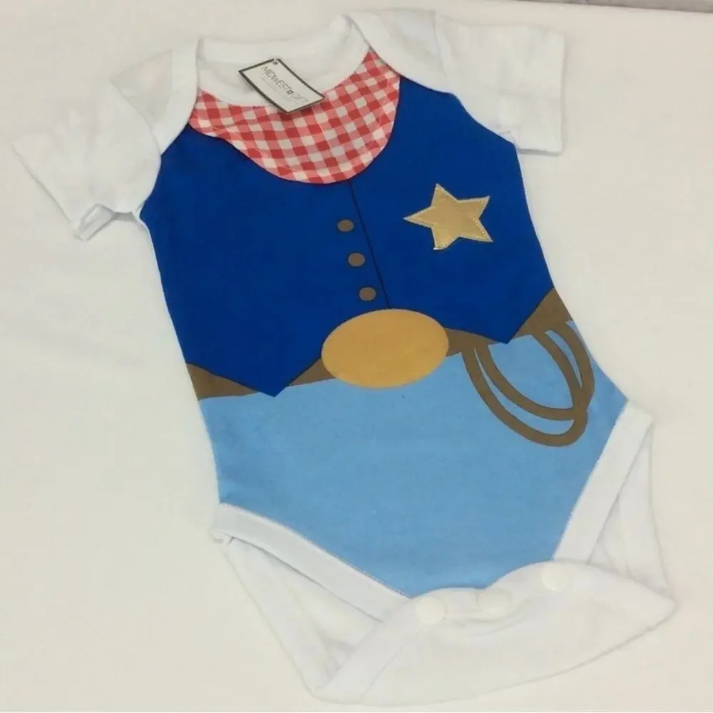 Midwest Gift Cowboy Creeper Western Rodeo Infant OnePiece Snap Closure 6/12 mo.